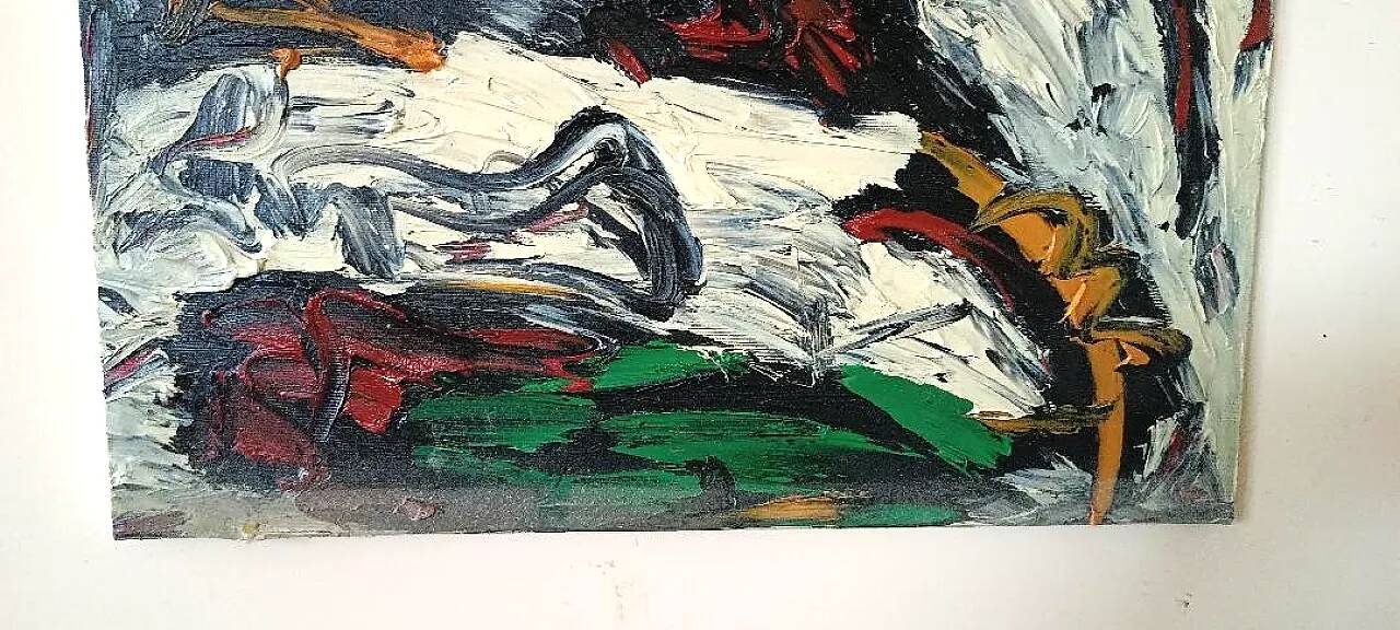Abstract painting by Simone Ciani, oil on canvas, 1990s
