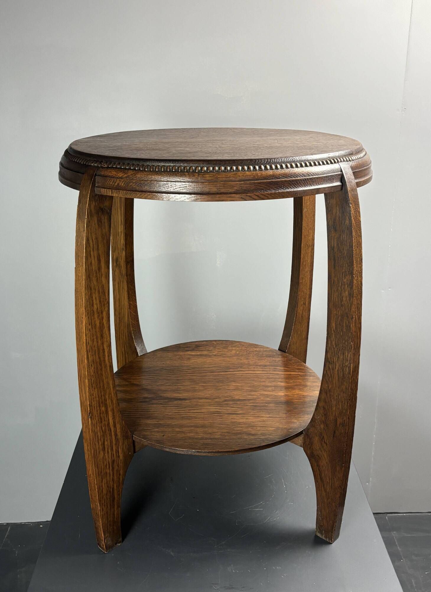 Dutch art deco Amsterdam school oak side table, 1930s