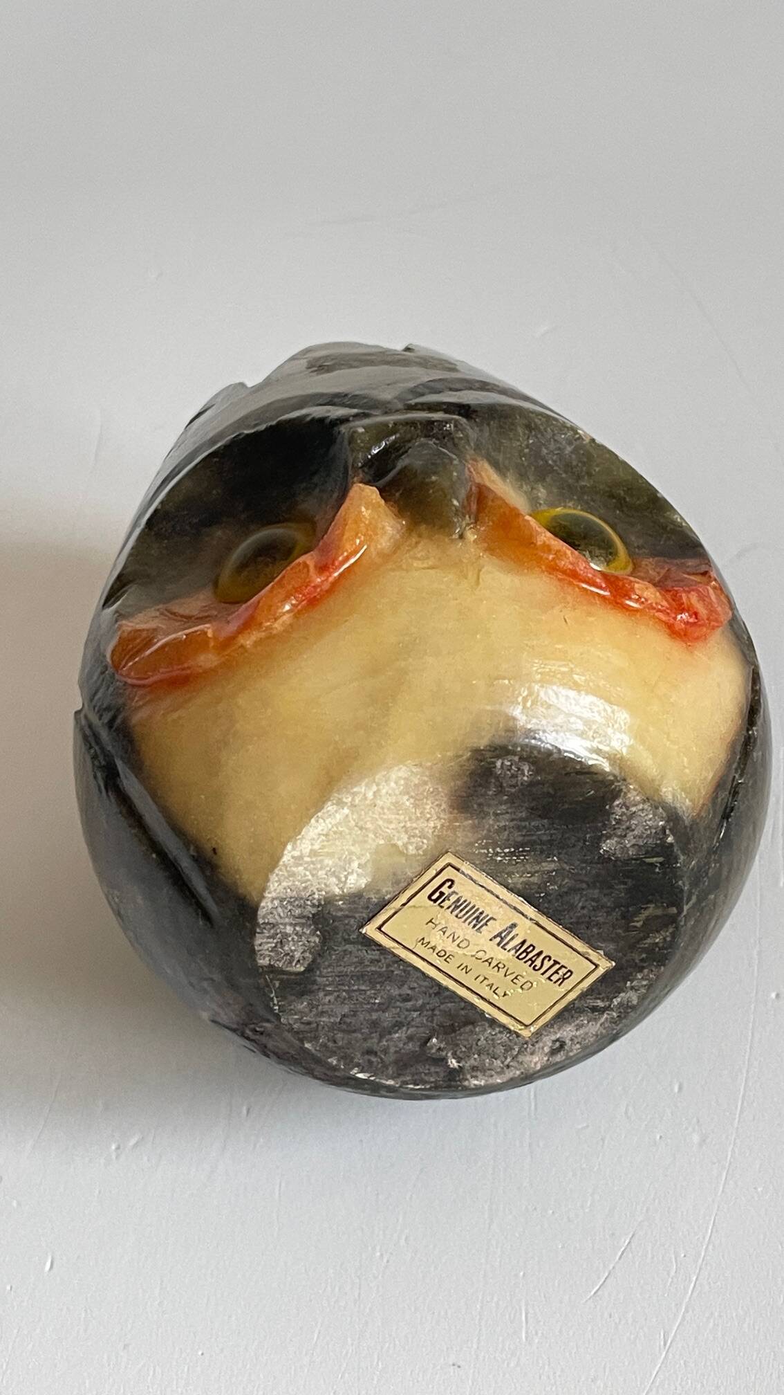 Alabaster stone candle holder made in italy vintage