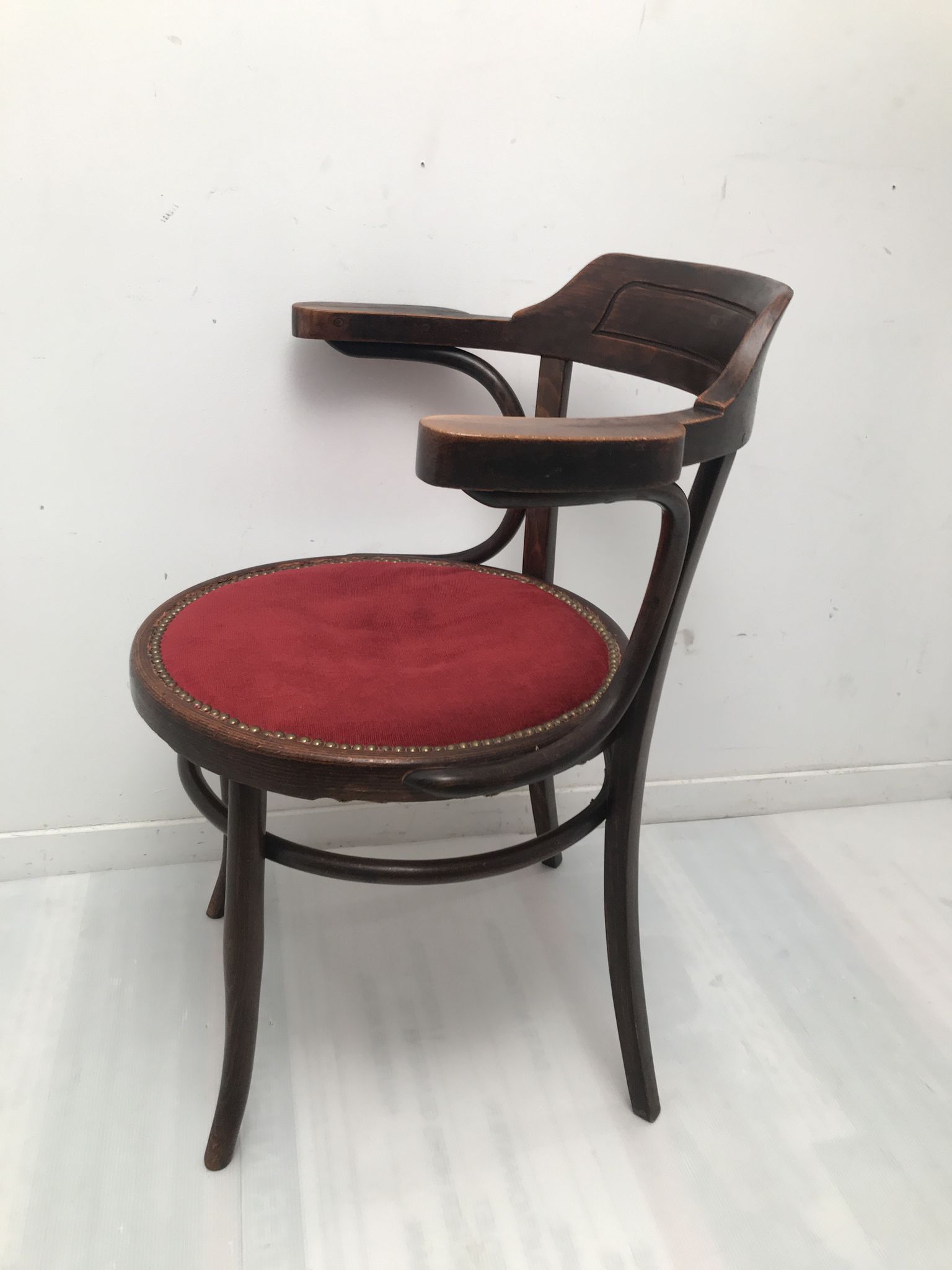 Old curved wooden chair