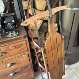Ancienne luge américaine en bois vintage
