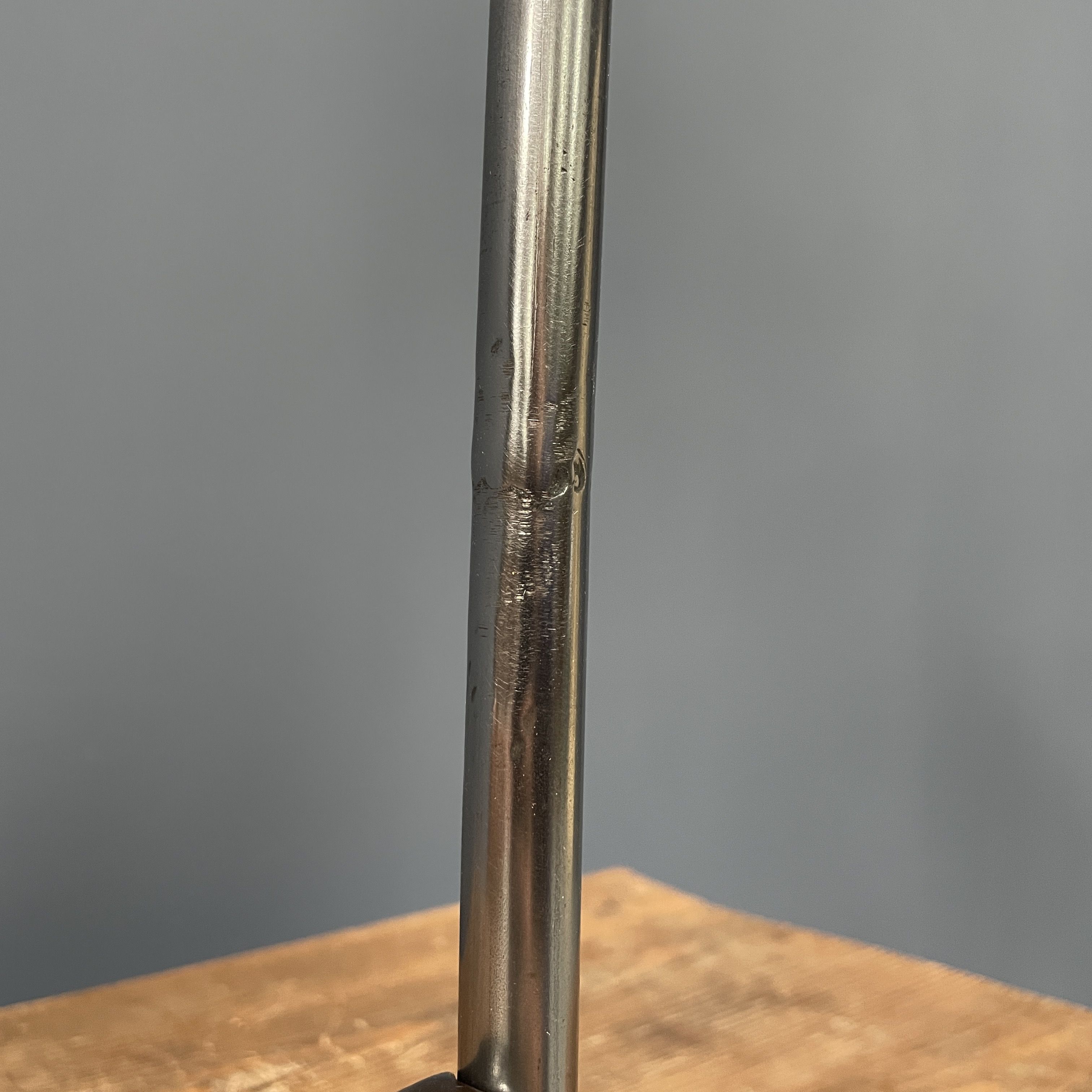 Polished Kaiser idell model 6726 workshop table lamp from the 1930s