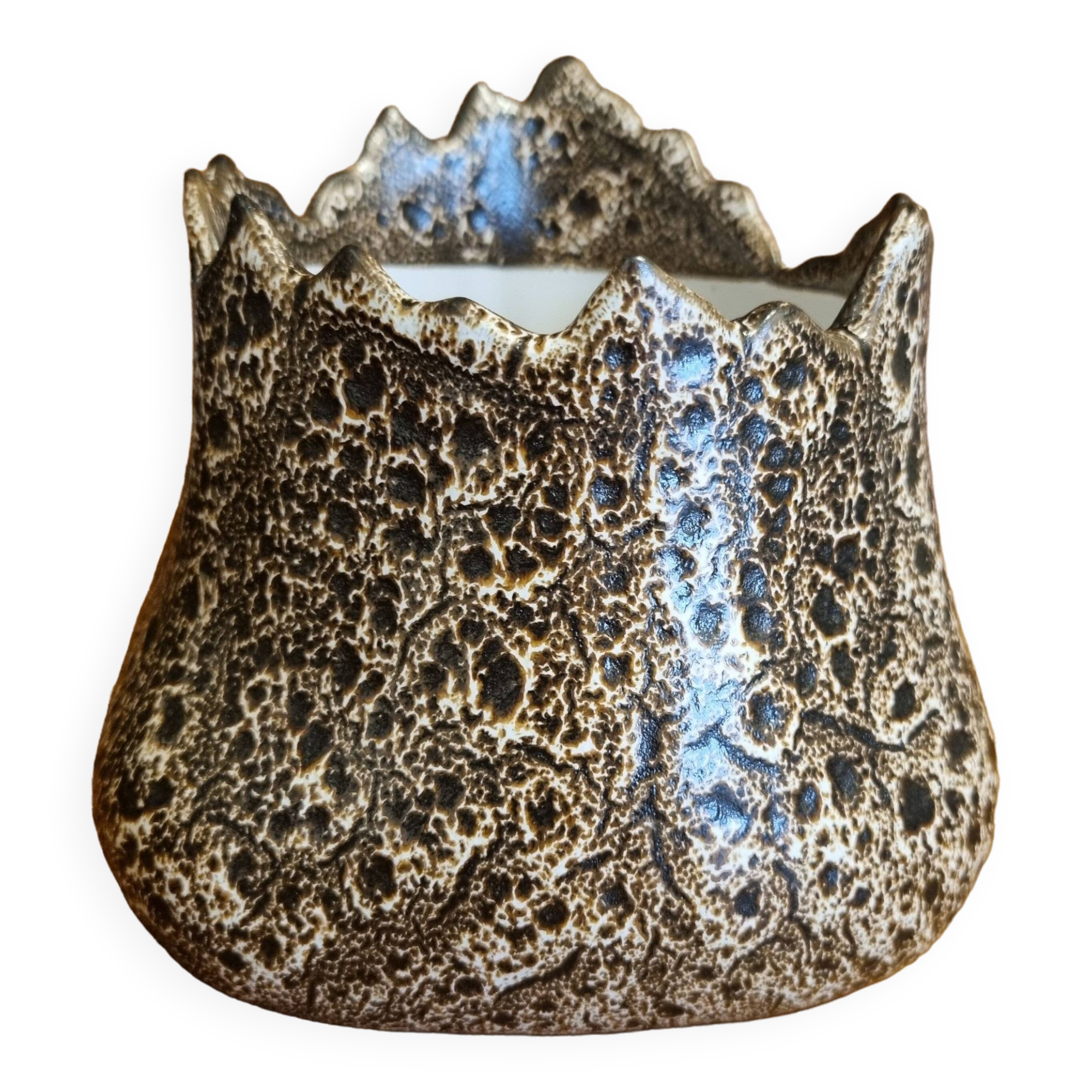 Brown ceramic planter