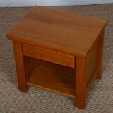 Vintage solid elm bedside table, 1980