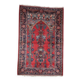 Antique Persian Kashan prayer handmade rug 131cm x 198cm 1920s - 1C1222