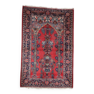 Antique Persian Kashan prayer handmade rug 131cm x 198cm 1920s - 1C1222