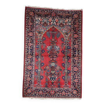 Antique Persian Kashan prayer handmade rug 131cm x 198cm 1920s - 1C1222