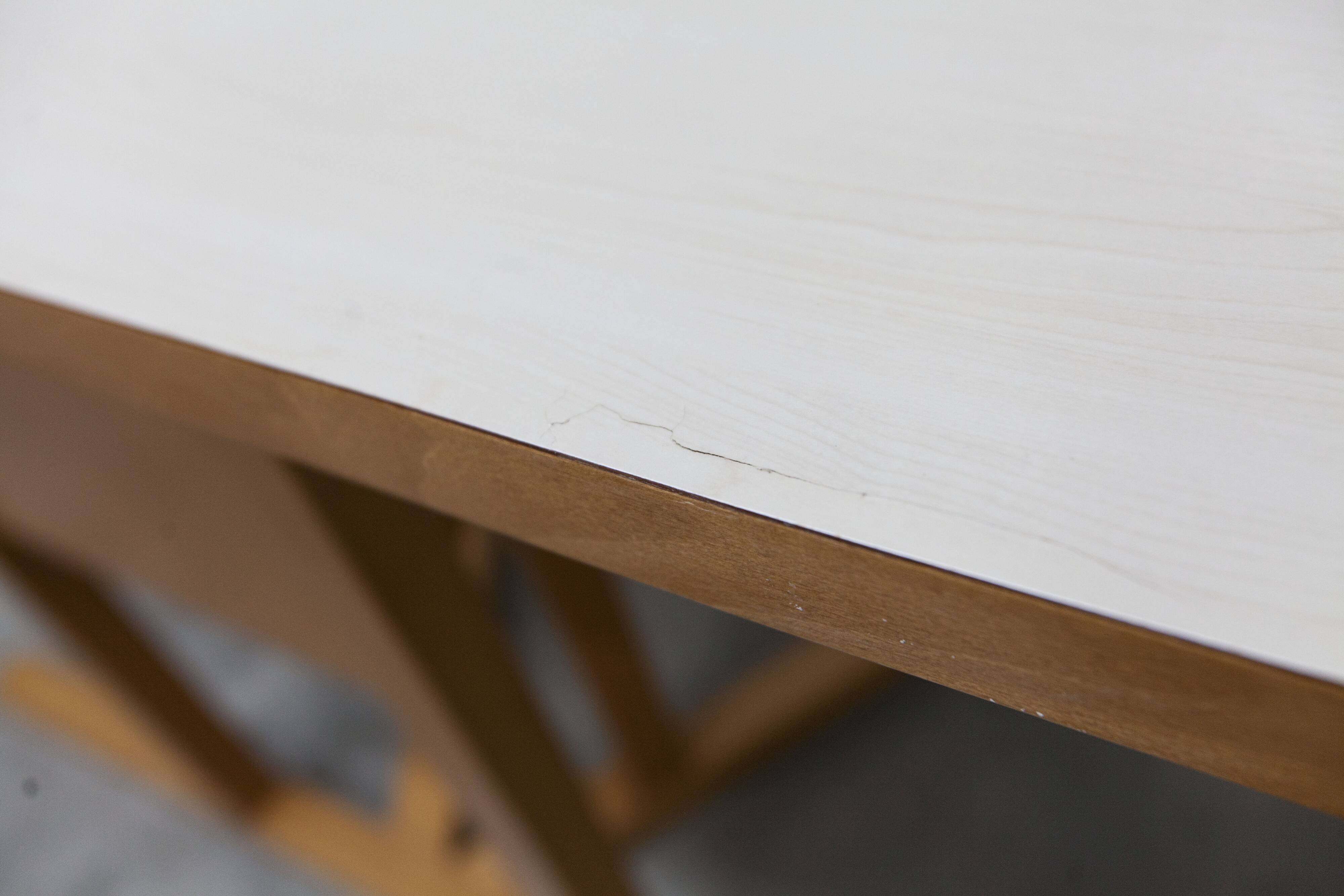 Rare set of 6 Baumann tables 1990, 80x120 and half moon 120cm