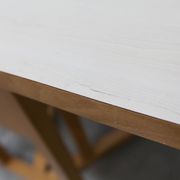 Rare set de 6 tables Baumann 1990, 80x120 et demi lune 120cm