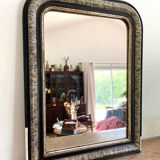 Louis philippe antique mirror with marbled plate