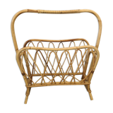 Vintage rattan magazine rack