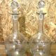 Pair of decanters nineteenth crystal grave, baccarat quality, Saint Louis, chic decoration