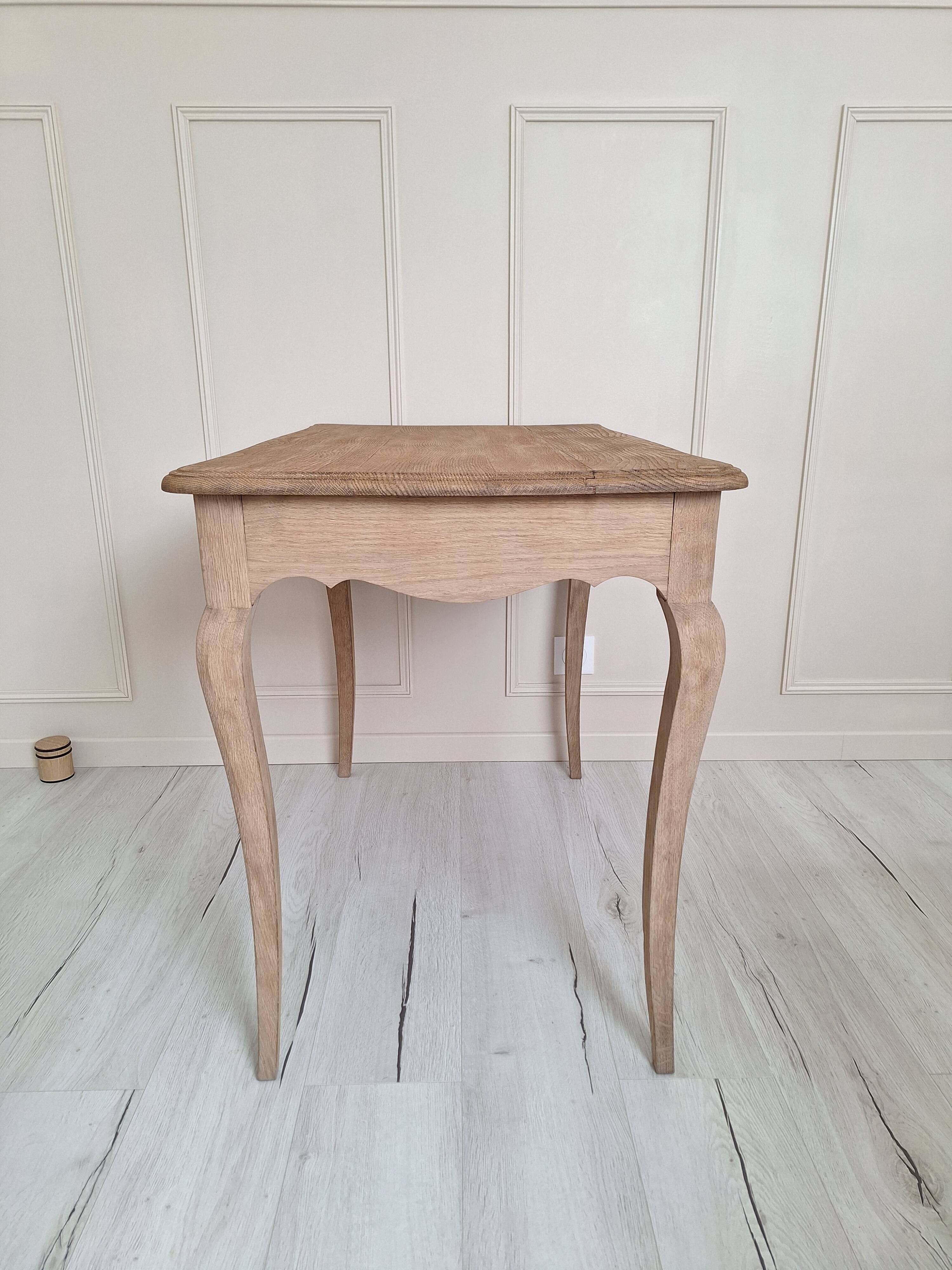 Antique oak side table in Louis XV style