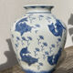 Vase chinois bleu et blanc poisson