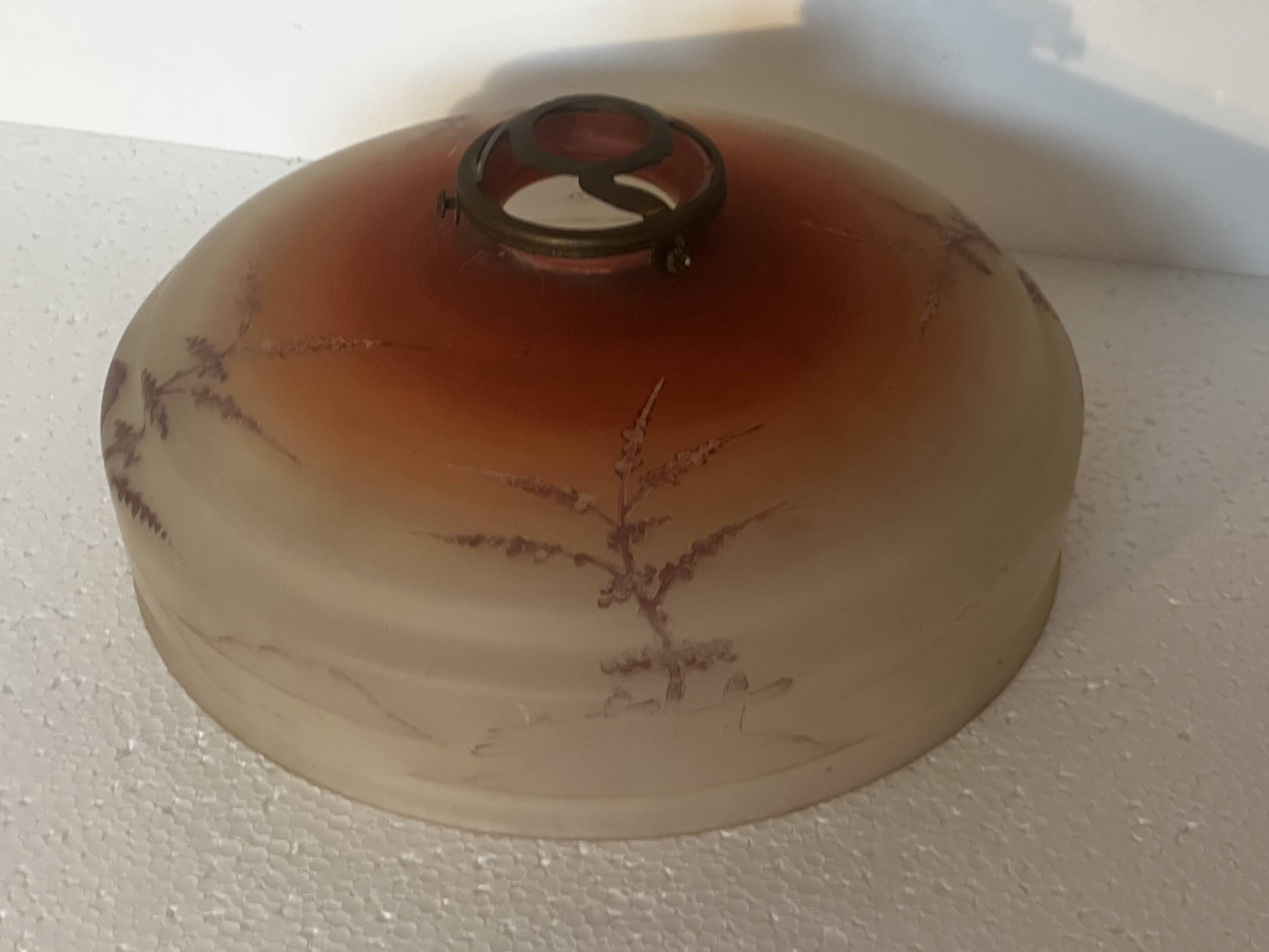 Vintage frosted glass ceiling light - 1950s
