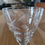 7 vintage footed aperitif glasses