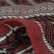 Hand-knotted Red Tunisian Ethnic Berber Wool Rug Margoum