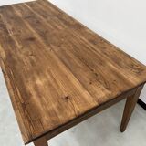 Antique farm table, fully restored, with 3 drawers