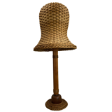 Midcentury Scandinavian rattan wicker mushroom floor lamp, 1960s