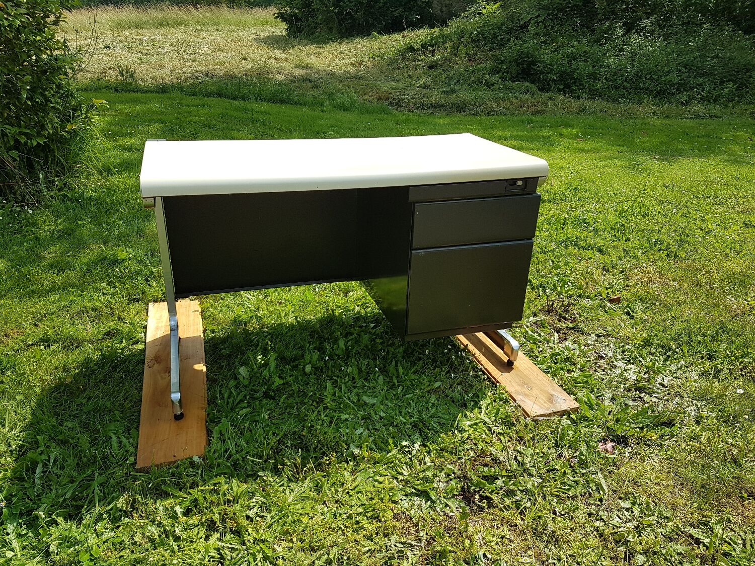 Metal and chrome desk from the 70s