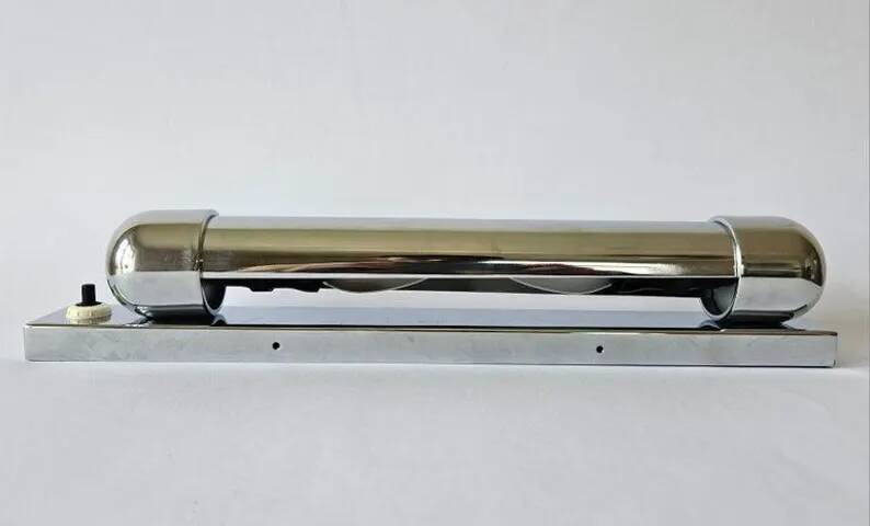 Rare Bauhaus, Art Deco, Functionalism never used Chrome Wall Lamp, 1930s