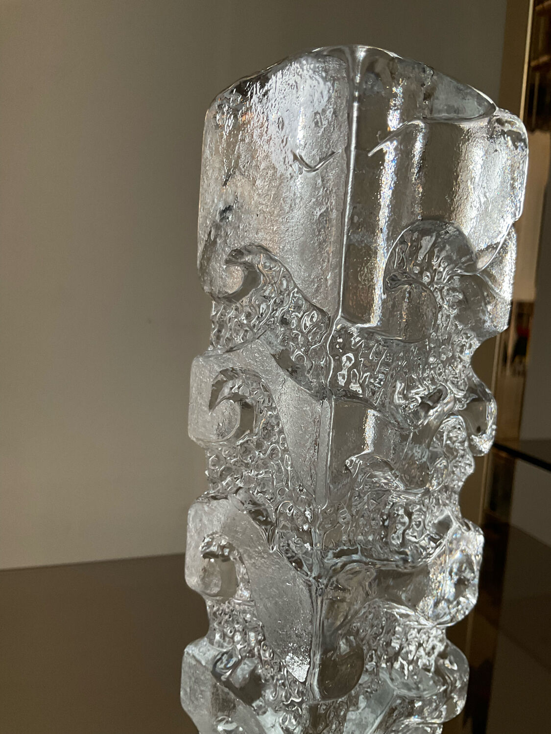 Vintage soliflore vase in molded glass