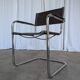 Vintage Mart Stam Style Armchair: Dark Brown Faux Leather Chrome Cantilever
