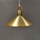 Brass-colored aluminum pendant lamp from Swedish Belid 1980s.