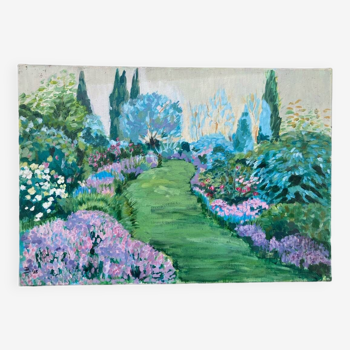 Landscape painting oil on canvas garden