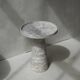 Silver travertine cone side table