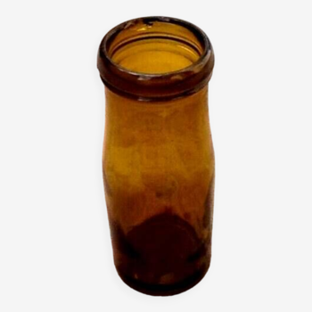 1950s Milk Bottle Blown Amber Glass