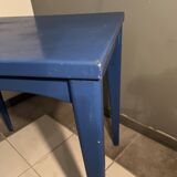 Old side table in blue wood