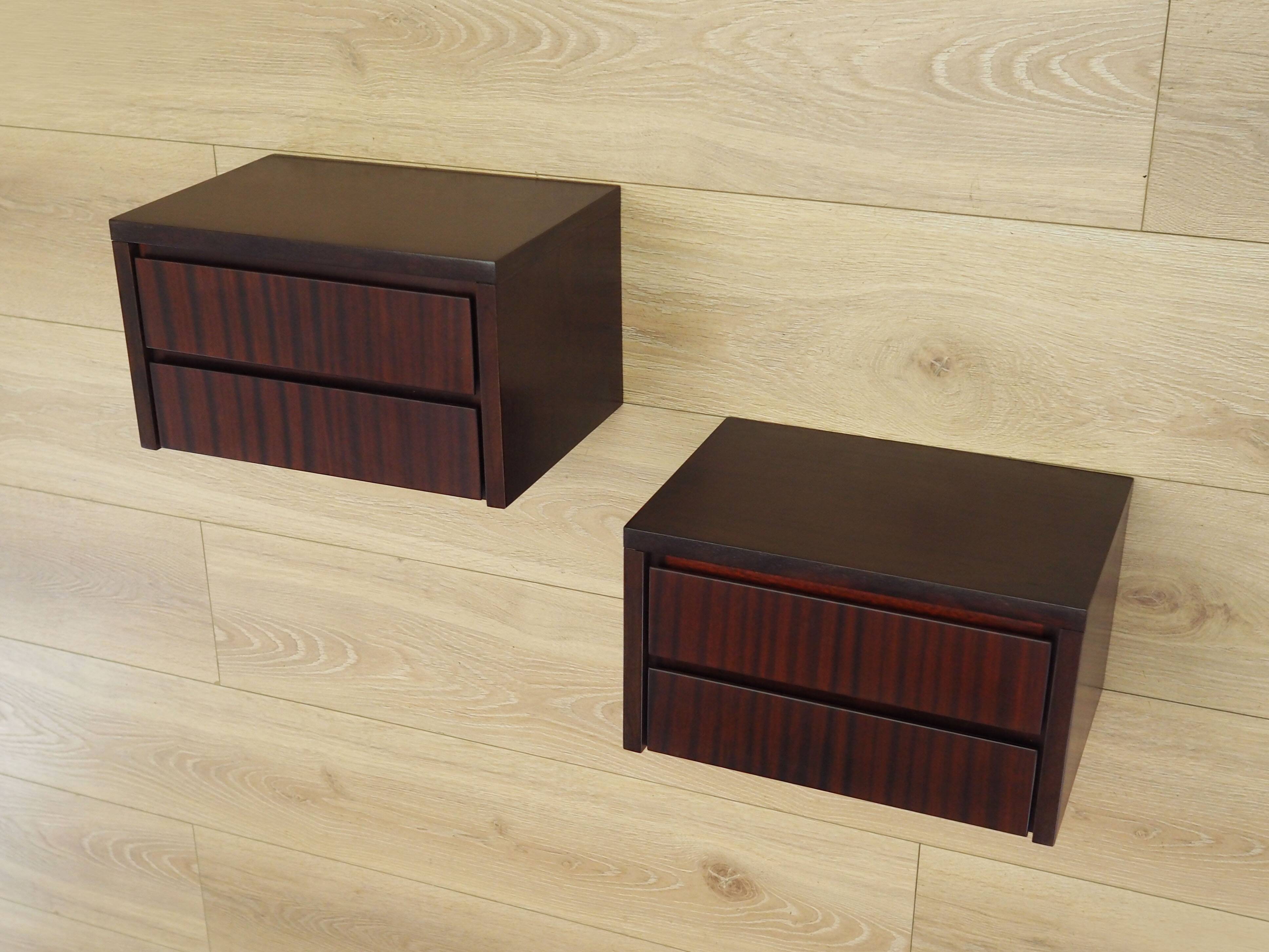 Set of hanging bedside cabinets, Danish design, 1970s, production: Denmark