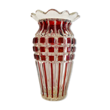 Large faceted glass vase 60s - retro -vintage -deco