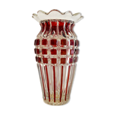 Large faceted glass vase 60s - retro -vintage -deco