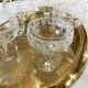 Antique engraved crystal aperitif glasses