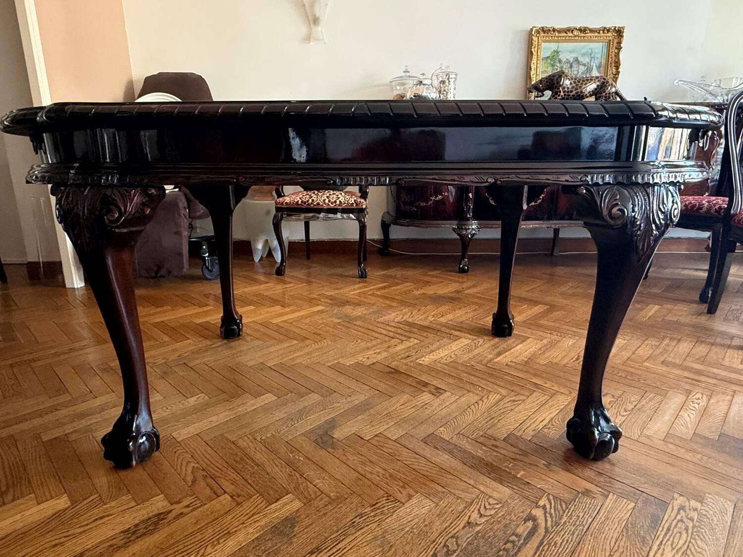 Table de salle à manger italienne – Style Rococo / Louis XV – Vernis m