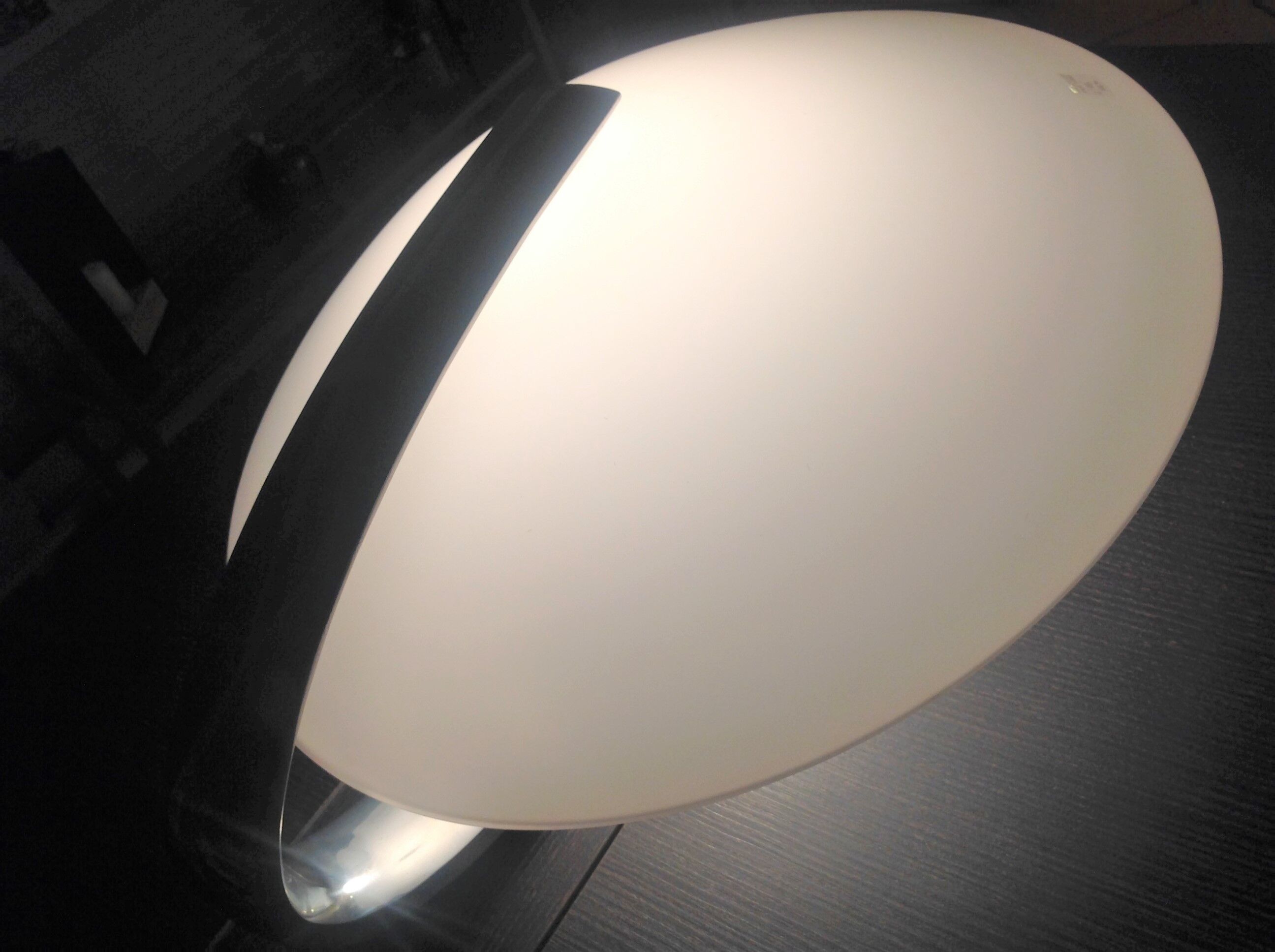 Circular frosted glass wall lamp and aluminum headband by Vetri Murano, vintage 70s-80s