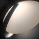 Applique circulaire en verre depoli et arceau en aluminium par Vetri Murano, vintage années 70-80