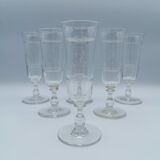 Set of 6 monogrammed champagne flutes