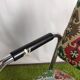 Vintage fabric desk and chrome stainless steel swivel on wheels