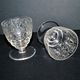 Set of 2 lulli crystal liqueur glasses signed baccarat art déco arabesque