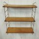 Wall shelf string wood and brass