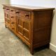 Vintage french oak sideboard with wavy details, ca. 1950s