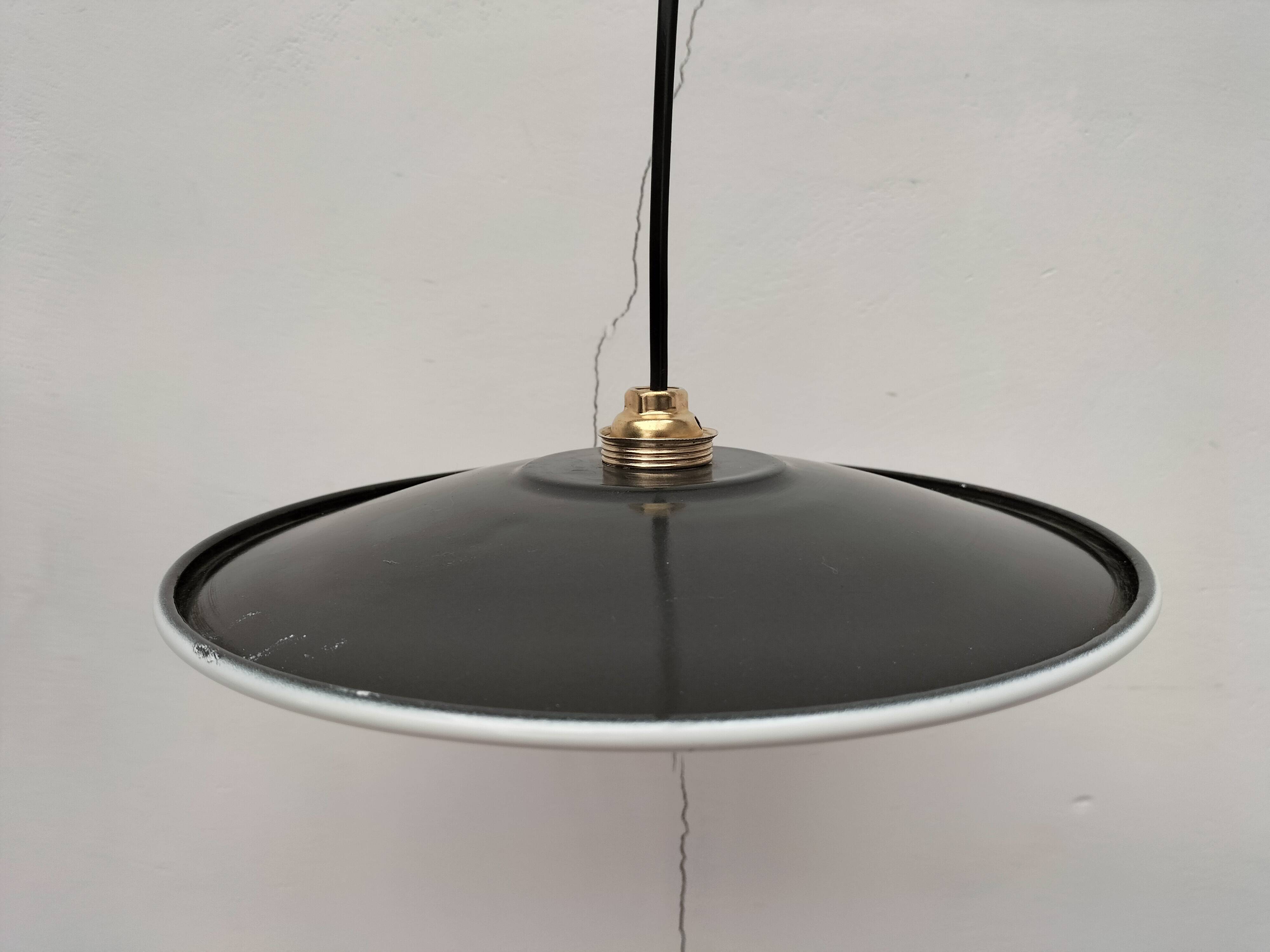 Enameled sheet metal pendant lights