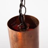 Pair of 20th century brutalist copper pendant lights