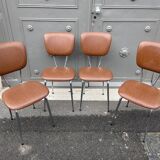 4 chairs 1960 vintage skaï