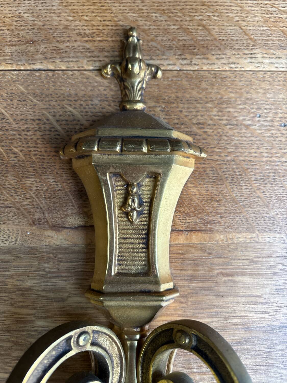 2 antique bronze wall sconces – Louis XVI style – 2 light arms