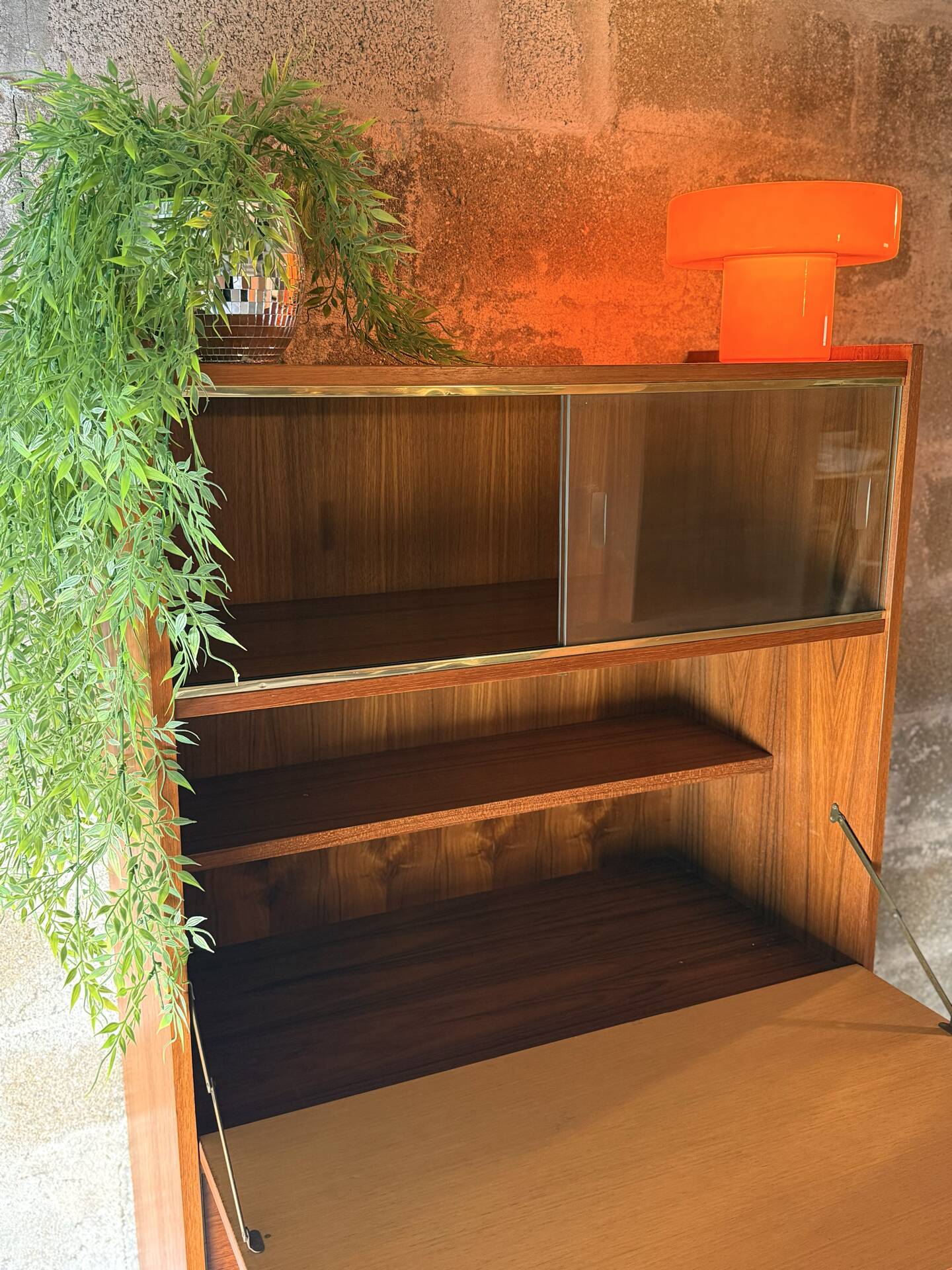 Armoire secrétaire vintage scandinave en teck, 1960