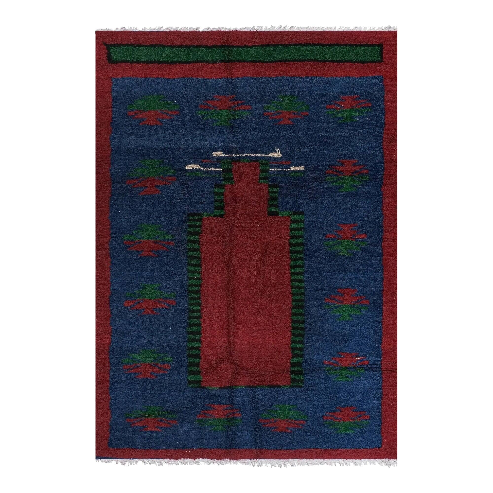 Vintage Turkish handmade rug 114x163 cm
